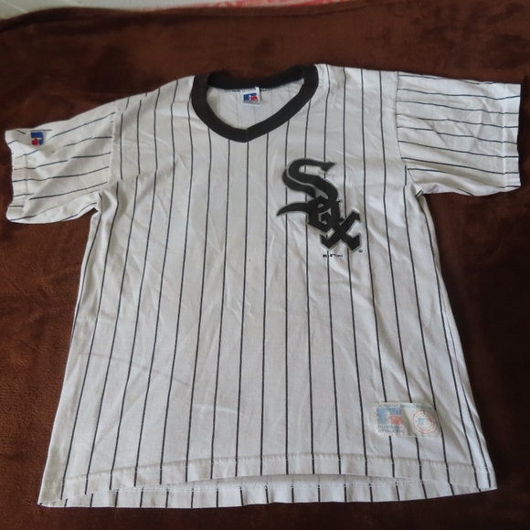Vintage Chicago White Sox Shirt Mens  White MLB  Russell Athletic USA #34 90s - Picture 1 of 9